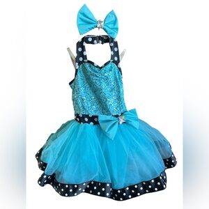 Kids Polka Dot Blue Costume Dress